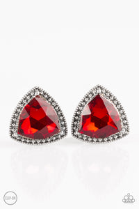 Paparazzi Daringly Duchess - Red Clip-On