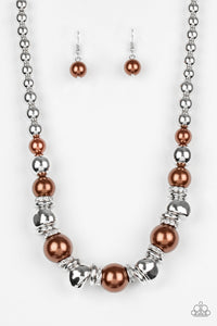 Paparazzi Hollywood Haute Spot Necklace-Brown